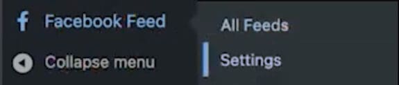 Feed Settings Page Location